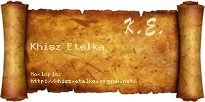 Khisz Etelka névjegykártya
